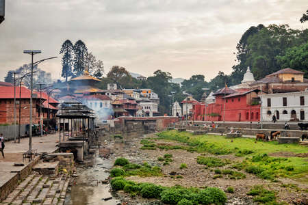 Kathmandu, Nepal - May 13 2019: The Holy Pashupatinath Temple in Kathmandu Nepal. Pashupatinath is one of the most sacred Pilgrimage site among Hindu Devotees.のeditorial素材