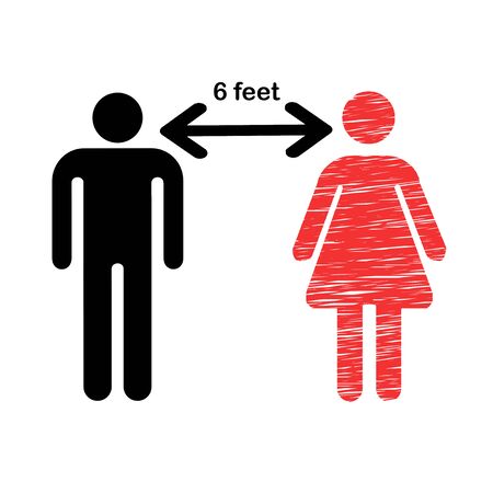 Social Distancing Icon Vector Illustration	. Maintain 6 feet distance from people conceptの写真素材