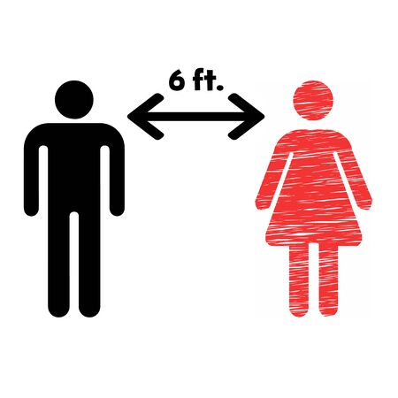 Social Distancing Icon Vector Illustrationのイラスト素材