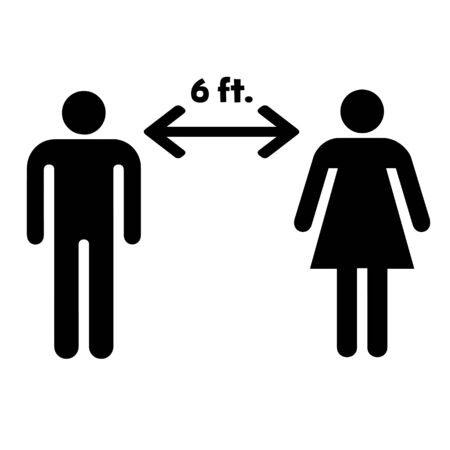 Social Distancing Icon Vector Illustrationのイラスト素材