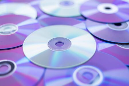 Pile of compact discs. Retro technologyの写真素材