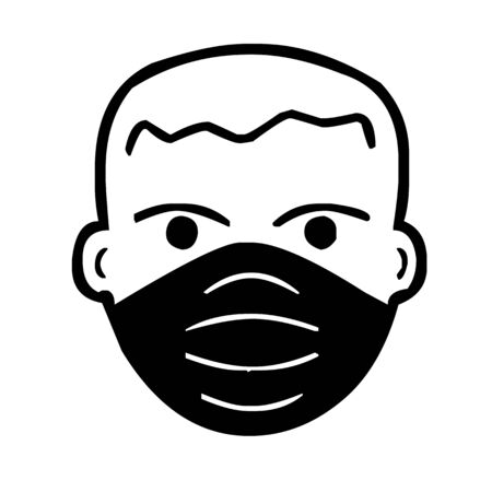 Man with face mask icon vector illustrationのイラスト素材