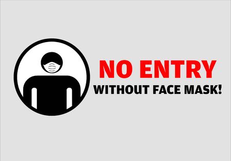 No entry without face mask message vector illustrationのイラスト素材