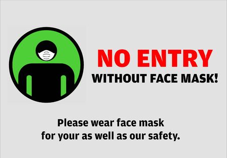 No entry without face mask message vector illustrationのイラスト素材