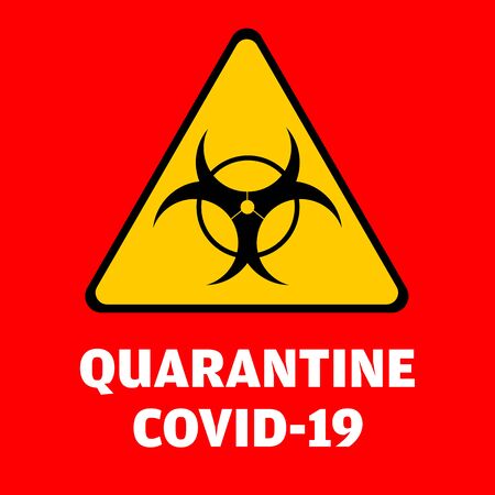 Warning Sticker Coronavirus COVID-19 Quarantine Area vector illustrationのイラスト素材