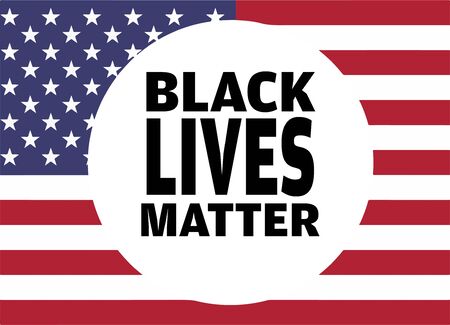 Black Lives Matter (BLM) graphic illustration for use as poster to raise awareness about racial inequality. police brutality and prejudice against African .のイラスト素材