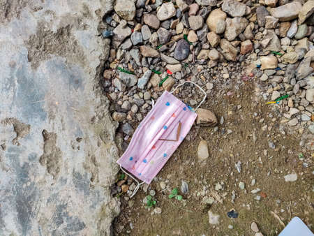 Handheld Macro shot of a dry Sacred Fig leaf against the sun and blue sky. Extreme details in natureの写真素材
