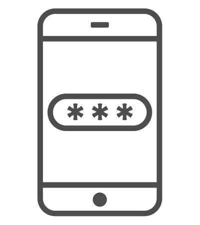 Mockup phone with encrypted password authentication. Two Factor Authentication or Multifactor Authentication or One Time Password OTP icon.のイラスト素材