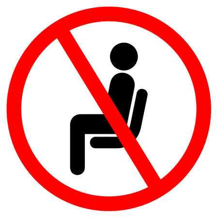 Do Not Sit Here Signage for restaurants and public places inorder to encourage people to practice social distancing to further prevent the spread of COVID-19 as the lockdown rule eases across globe.のイラスト素材