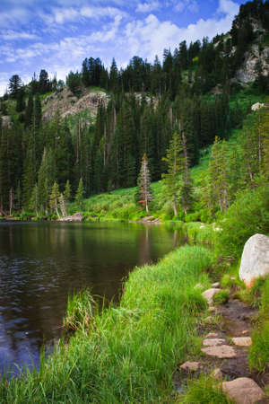 A wide shot looking at lake.