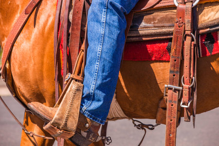 A close up of a cowboy