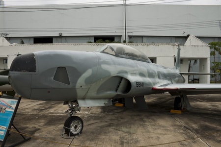 BANGKOK - JUNE 22 : RT- 33A,Vintage aircraft on display at the Royal Thai Air Force museum ( RTAF) on June 22, 2011 in Bangkok, Thailand. のeditorial素材