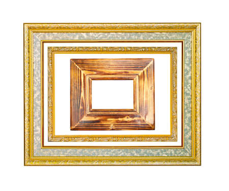 wood frame isolated on white background