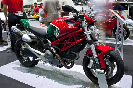 BANGKOK - APRIL 1 : DUCATI BIG BIKE on Display in Challenger Hall,Impact Muangthong Thani,The 33rd Bangkok International Motor Show in Bangkok,Thailand on April 1,2012.のeditorial素材