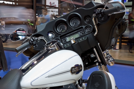 BANGKOK - APRIL 1 : HARLEY DAVIDSON on Display in Challenger Hall,Impact Muangthong Thani,The 33rd Bangkok International Motor Show in Bangkok,Thailand on April 1,2012.のeditorial素材