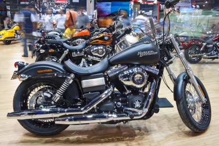 BANGKOK - APRIL 1 : HARLEY DAVIDSON on Display in Challenger Hall,Impact Muangthong Thani,The 33rd Bangkok International Motor Show in Bangkok,Thailand on April 1,2012.のeditorial素材