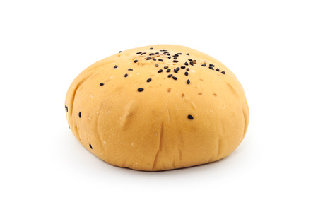 Black sesame bread on white background
