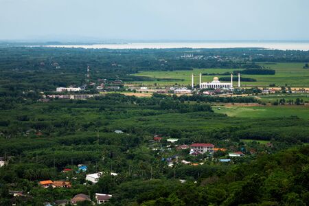 Aerial view of Hat Yai city from Hat Yai public park, Songkhla, Thailandの写真素材
