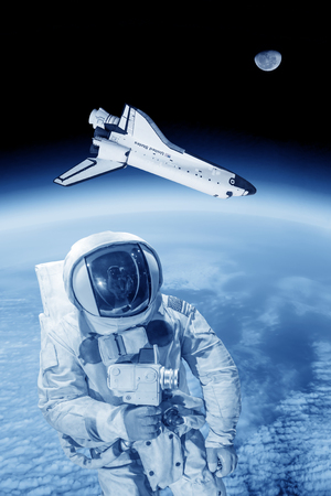 Space shuttle and artronaut in space ( NASA image not used )のeditorial素材