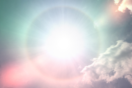 abstract colorful sky and sunlight backgroundの写真素材