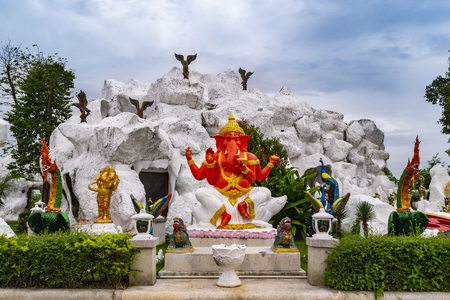 Khon kean, Thailand ; AUG. 13 '2018 - Ganesha statue in Shiva Mahatap Tewalai temple, is a famous hindu temple with sculpture park and religious statues, located near Khon Kaen city, Thailand.のeditorial素材