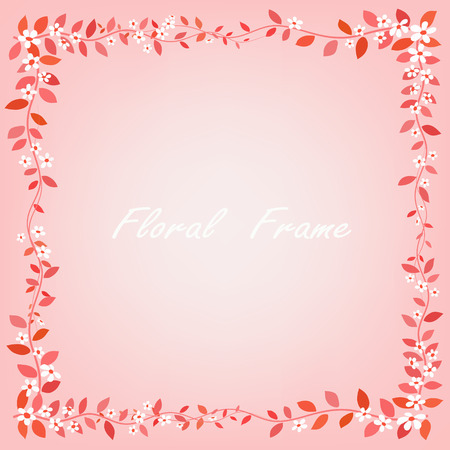 Floral frame background hand drawn, vector illustrationのイラスト素材