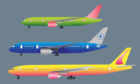 Passenger aircraft side view, vector illustration eps10のイラスト素材