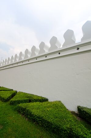 This is white wall of Wat-Phra-Kaew templeの写真素材