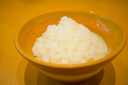 This is a japanease rice in the grass bowlの写真素材