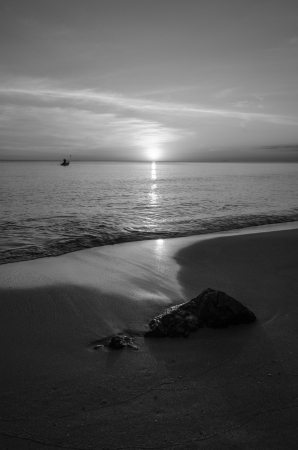 This is the twilight time on the beach.の写真素材