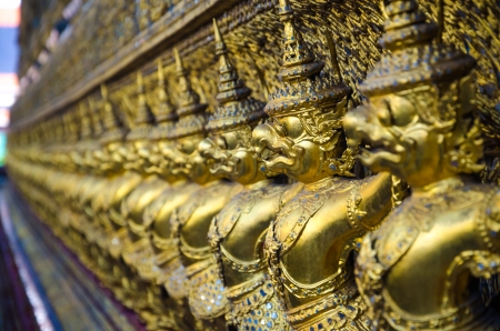 Golden bird statue in Emerald temple.の写真素材