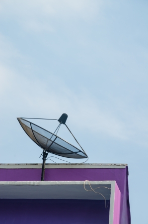 Satellite on the roof.の写真素材