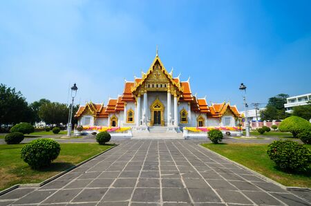 benchamabophit temple is the 1in9 temple landmark of bangkok. (thailand)の写真素材