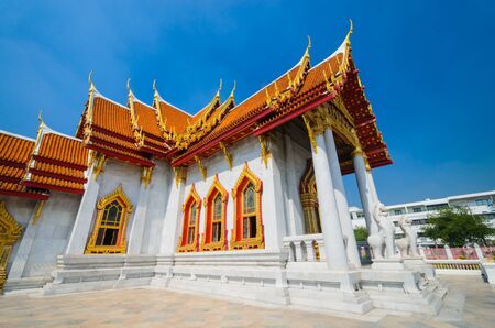benchamabophit temple is the 1in9 temple landmark of bangkok. (thailand)の写真素材