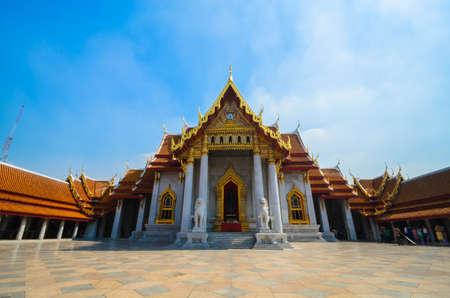 benchamabophit temple is the 1in9 temple landmark of bangkok. (thailand)の写真素材