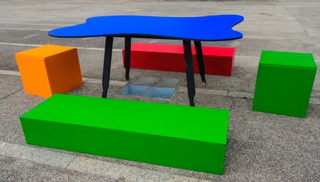 Colorful set with table&amp,chair for a kid