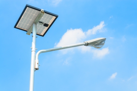 Lamp with blue sky.の写真素材