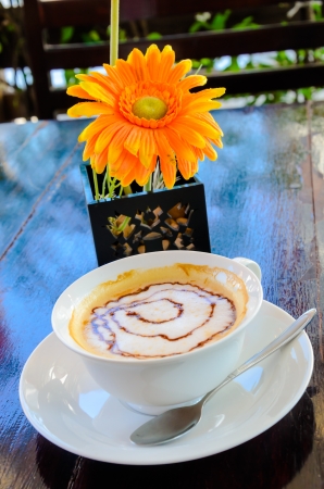 Hot coffe on the table.の写真素材