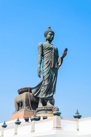 Big Buddha statue in the temple at phutthamonthon province.の写真素材