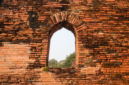 Old brick at the temple of thailand.の写真素材