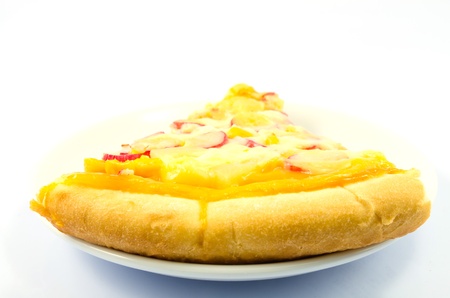 Pizza on white backgrounds.の写真素材