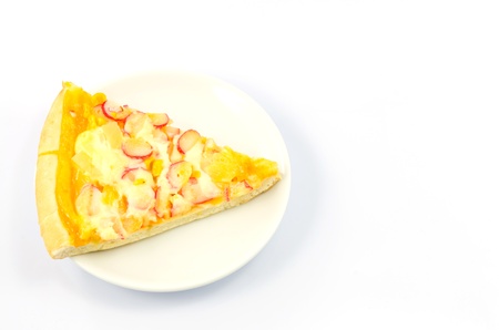 Pizza on white backgrounds.の写真素材