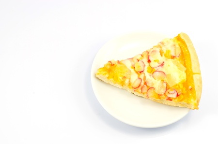 Pizza on white backgrounds.