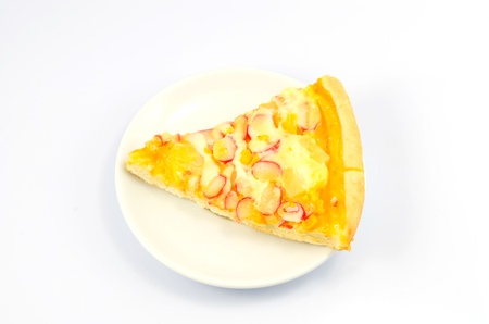 Pizza on white backgrounds.の写真素材
