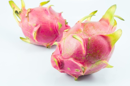 Dragon fruit on white backgrounds.の写真素材