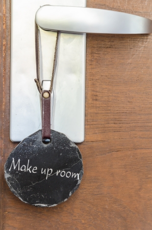 Sign Make up room on the doorの写真素材