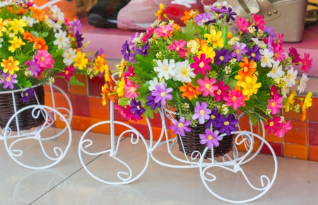 Plastic fake flowerの写真素材