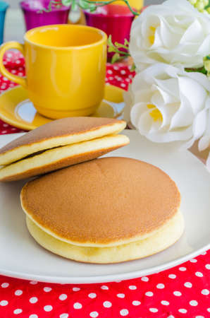 Pancake in white dishの写真素材