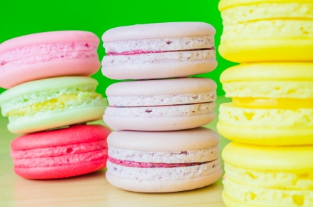 Colorful macaroon with color backgroundの写真素材