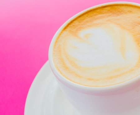 Hot coffee in white cupの写真素材